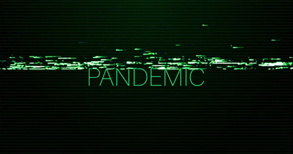 Image Interference Pandemic Text Black Background Global Technology Digital Interface — Stockfoto
