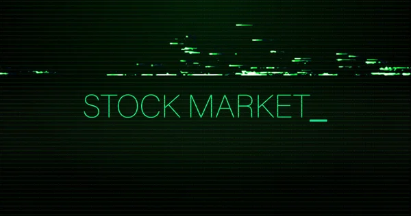Image Interference Stock Market Text Black Background Global Technology Digital — Stock fotografie