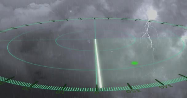 Animation Scope Scanning Sky Clouds Lightning Global Technology Connections Digital — Vídeo de Stock