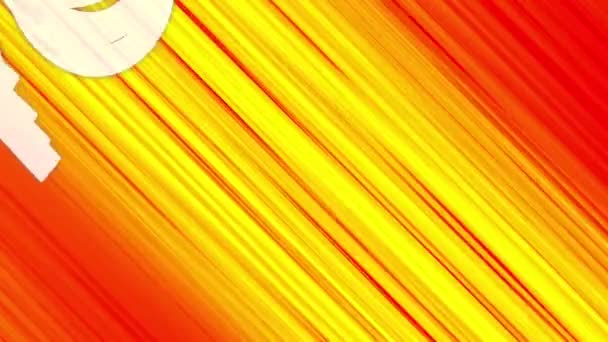 Анимация Цифровых Выигрываете Текст Желтом Оранжевом Полосатом Фоне Копировать Пространство — стоковое видео