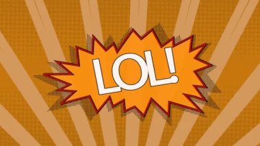 Animation of 5 comic option texts on different backgrounds. social media, comic and communication concept digitally generated video.