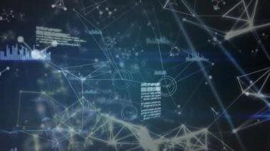 Animation of data processing over network of connections. Global networks, connections and data processing concept digitally generated video.