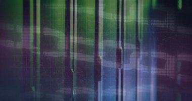 Animation of security chain icon and network of connections against computer server room. Global networking and business data storage technology concept