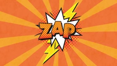 Animation of 5 comic option texts on different backgrounds. social media, comic and communication concept digitally generated video.