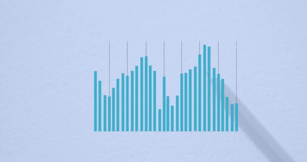 Animation Statistical Data Processing Close Pencil Blue Background School Education — Wideo stockowe