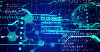 Animation of data processing over network of connections. Global business and digital interface concept digitally generated video.