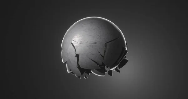 Image Sphere Disappearing Grey Background Horror Fright Halloween Concept Digitally — ストック写真