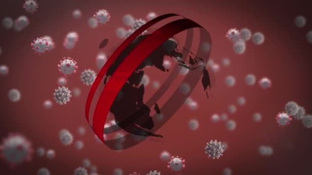 Animation Globe Virus Cells Global Pandemic Digital Interface Concept Digitally — Stockvideo