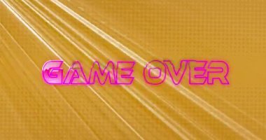 Animation of game over text over light trails. Social media and digital interface concept digitally generated video.