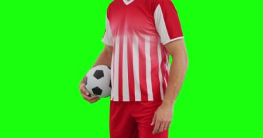  Erkek futbolcu. Spor, hareket, eğitim ve aktif yaşam tarzı kavramı.