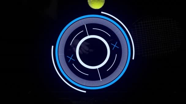 Animation Scope Scanning Caucasian Male Tennis Player Global Sport Digital — ストック動画