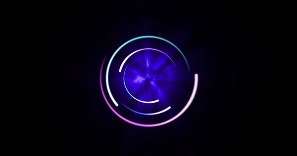 Image Glowing Pink Blue Green Circles Black Background Colour Movement — Stock Photo, Image