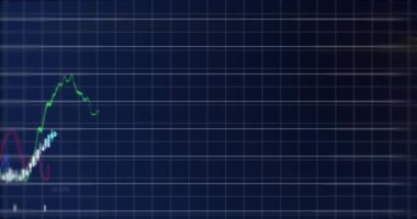 Siyah arkaplanda veri işleme animasyonu. küresel iş ve dijital arayüz kavramı dijital olarak oluşturulmuş video.