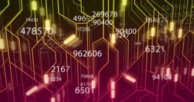 Animation of data processing over network of connections. Global business and digital interface concept digitally generated video.