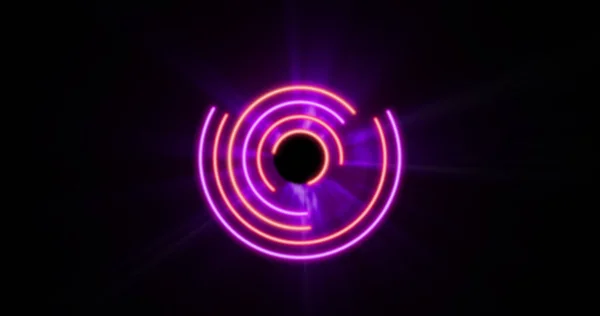 Image Glowing Pink Purple Circles Black Background Colour Movement Concept — Stock Photo, Image