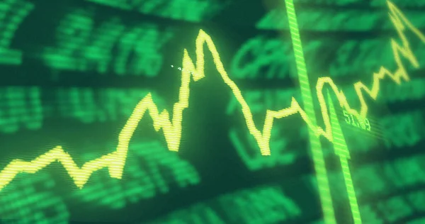 Image of statistics and financial data processing over arrows on black background. Global business, finance and data processing concept digitally generated image.