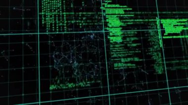 Veri işleme üzerinde şekillerin canlandırılması. Küresel iş ve dijital arayüz kavramı dijital olarak oluşturulmuş video.