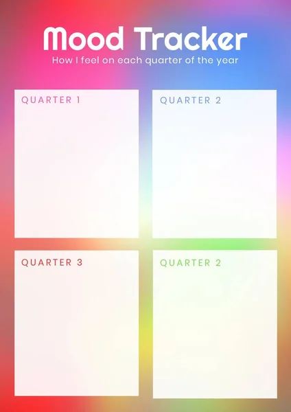 Composition Mood Tracker Text Colourful Background Vision Board Maker Celebration — 스톡 사진