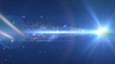 Animation of moving shapes over spots. Winter, celebration and digital interface concept digitally generated video.