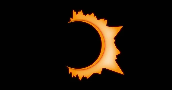 Image Glowing Orange Circle Flames Black Background Colour Movement Concept — Fotografia de Stock