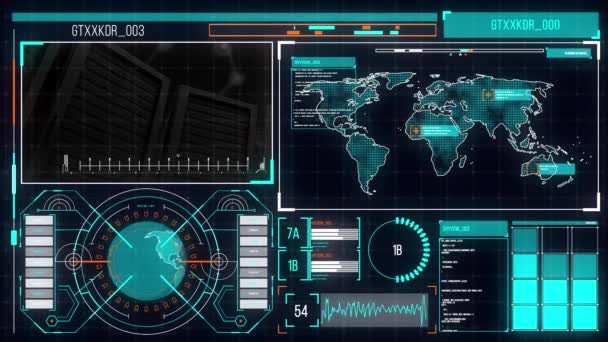 Animation Interface Data Processing Computer Server Room Computer Interface Business — Stock videók