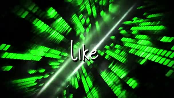 Animation Green Disco Lights Party Disco Social Media Communication Technology — Stockvideo