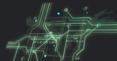 Animation of neon circle over network of connections. Global business and digital interface concept digitally generated video.
