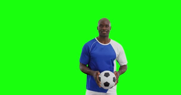 Afrikalı Amerikalı Erkek Futbolcu Spor Hareket Eğitim Aktif Yaşam Tarzı — Stok video