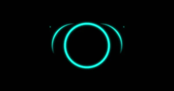 Image Glowing Green Circle Black Background Colour Movement Concept Digitally — Stockfoto