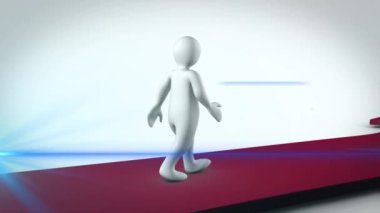 Animation of light spots over digital human and arrows. Global business and digital interface concept digitally generated video.