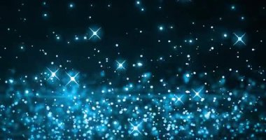 Animation of twin fish of pisces zodiac sign over glowing and moving blue particles and stars. Illustration, digitally generated, abstract, astrology sign, fortune telling and outer space concept.