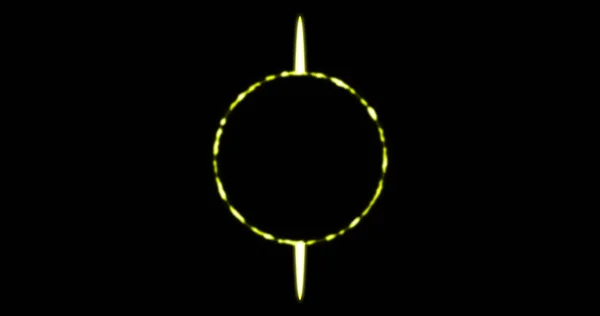 Image Glowing Yellow Circle Black Background Colour Movement Concept Digitally —  Fotos de Stock