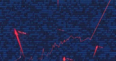 Siyah arkaplan üzerinde veri işleme animasyonu. küresel iş ve dijital arayüz kavramı dijital olarak oluşturulmuş video.