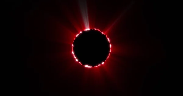 Εικόνα Του Λαμπερό Κόκκινο Κύκλο Έκλειψη Πάνω Από Μαύρο Φόντο — Φωτογραφία Αρχείου