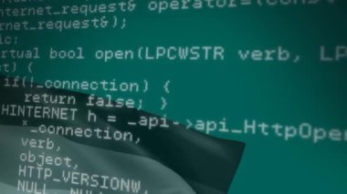 Animation of data processing over flag of germany. Global business, patriotism and digital interface concept digitally generated video.