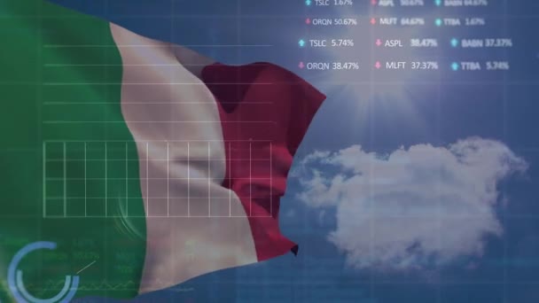 Animation France Flag Blue Sky Bright Sun Clouds Trading Board — Stockvideo