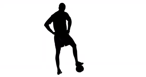 Manlig Fotbollsspelare Sport Rörelse Träning Och Aktivt Livsstilskoncept — Stockvideo