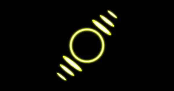 Image Glowing Yellow Circle Lines Black Background Colour Movement Concept — Stok fotoğraf