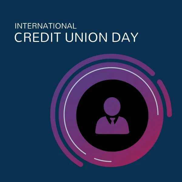 Composition of credit union day text over user icon. Credit union day and celebration concept digitally generated image.