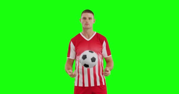 Jugador Fútbol Masculino Deporte Movimiento Entrenamiento Estilo Vida Activo — Vídeos de Stock