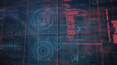 Animation of data processing over server room. Medical research and digital interface technology digitally generated video.