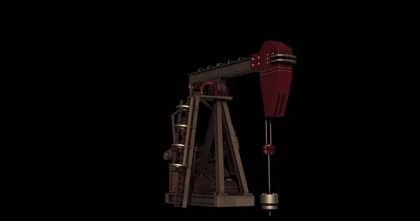 Image Oil Pump Working Black Background Oil Industry Oil Pump — 스톡 사진