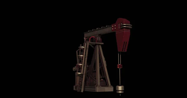 Image Oil Pump Working Black Background Oil Industry Oil Pump — Fotografia de Stock