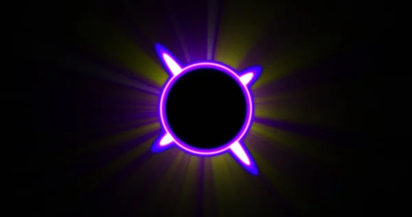 Image Glowing Purple Circle Black Background Colour Movement Concept Digitally — 图库照片