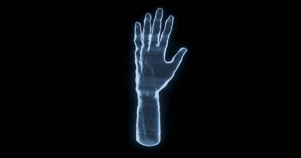 Image Holographic Hand Black Background Horror Fright Halloween Concept Digitally —  Fotos de Stock