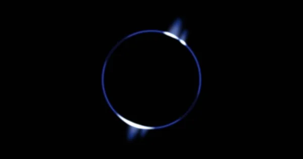 Image Glowing Blue Circle Black Background Colour Movement Concept Digitally — Zdjęcie stockowe
