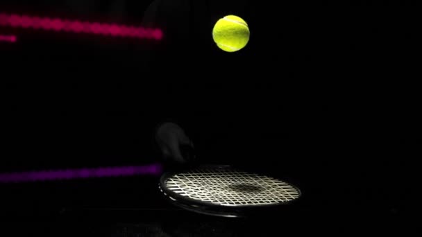 Animation Spots Caucasian Male Tennis Player Global Sport Digital Interface — Stok video