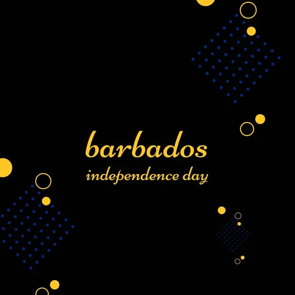 Image of barbados independence day text over yellow and blue pattern on black background. Barbados independence day celebration concept.