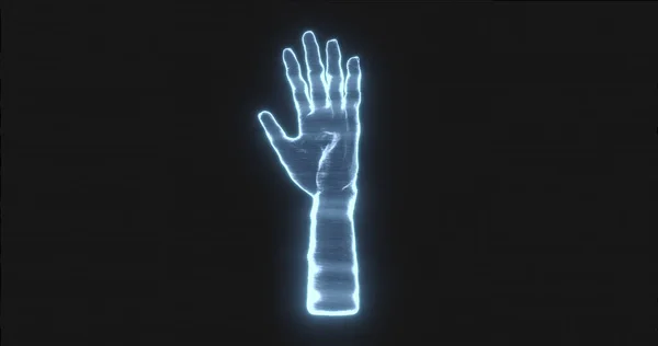 Image Holographic Hand Black Background Horror Fright Halloween Concept Digitally —  Fotos de Stock