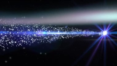 Animation of moving shapes over spots. Winter, celebration and digital interface concept digitally generated video.